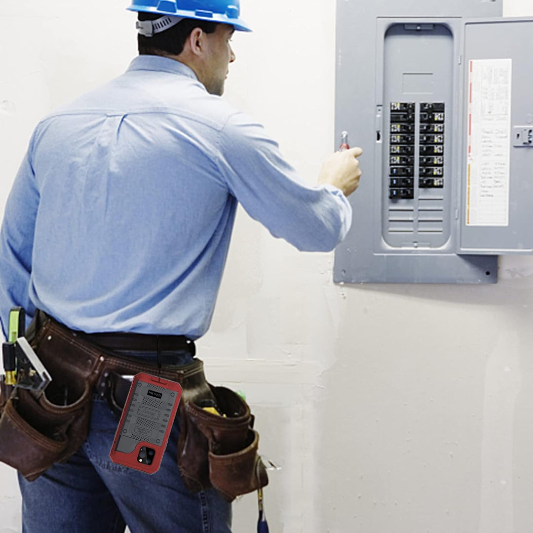 Beeasy für iPhone 12 Pro Max Wasserdicht Outdoor Hülle (6,7"), Stossfest Panzerhülle Militär 360 Gra