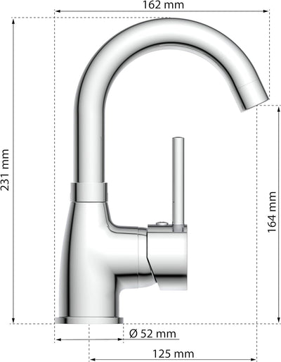 EISL Waschtischarmatur FUTURA, energiesparende Waschbeckenarmatur, 360° schwenkbarer Wasserhahn Bad,