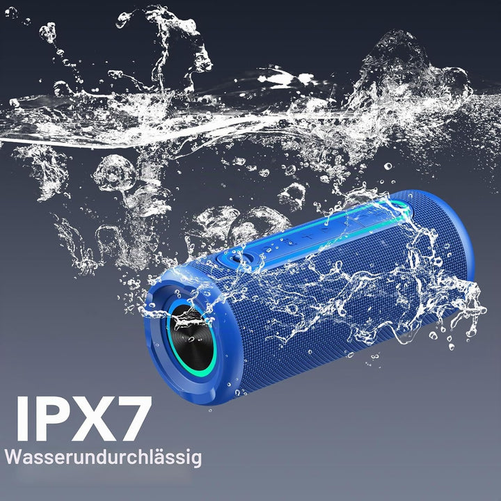 TIMU Bluetooth Lautsprecher mit Licht, Bluetooth 5.4 Musikbox, 30W Dual Lautsprecher, Dualen Bass-Tr