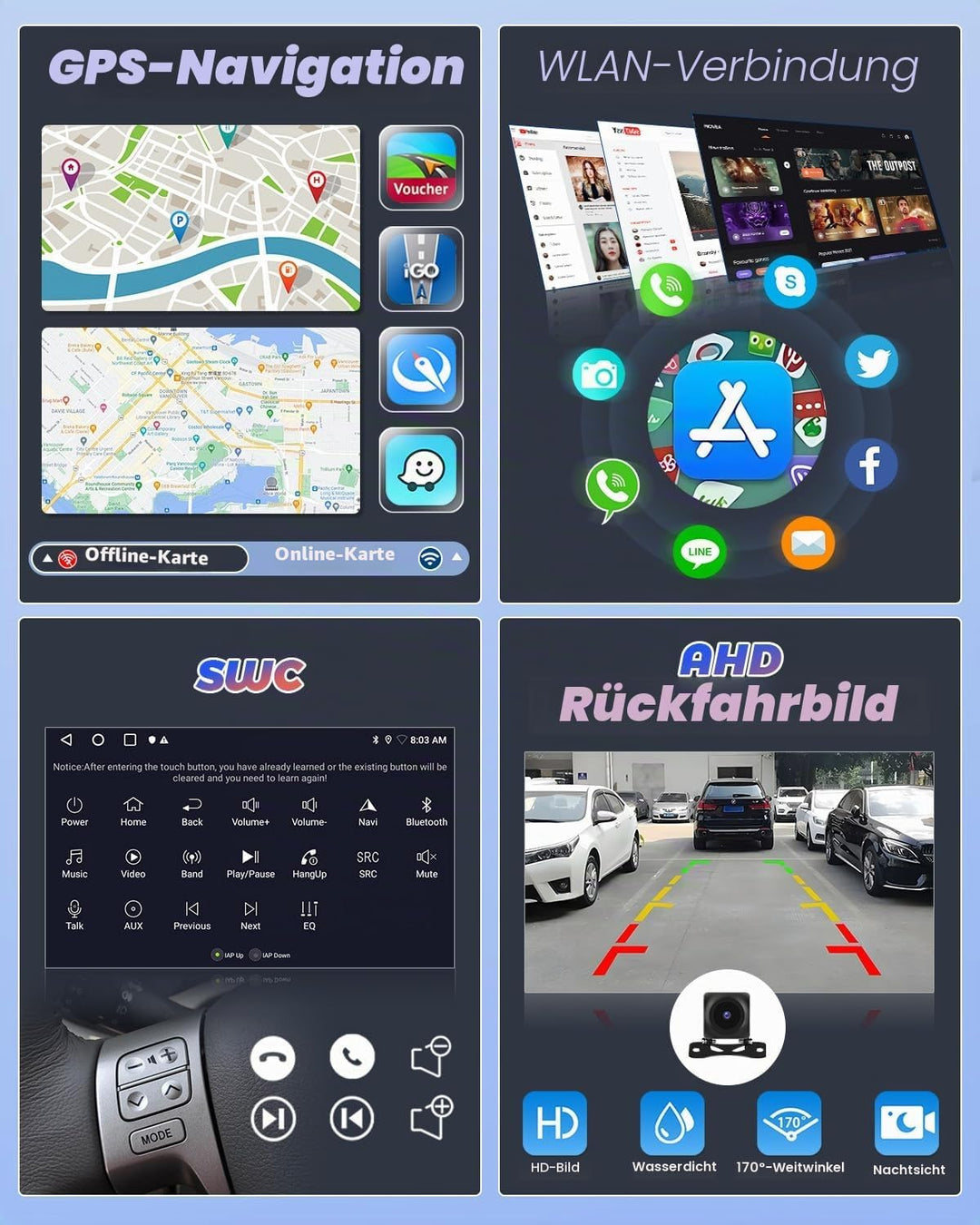 Hikity 2+64G Android 15 Autoradio für FIAT DUCATO 2010/Citroen Jumper/Peugeot Boxer, 9" IPS Touchscr