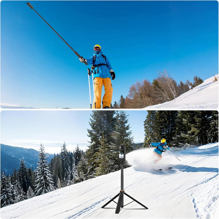 136cm Ausziehbar Selfie-Stick Stativ für Insta 360 X5/X4/X3/ONE X2/ONE X/Ace/Ace Pro/Ace Pro 2/ONE R