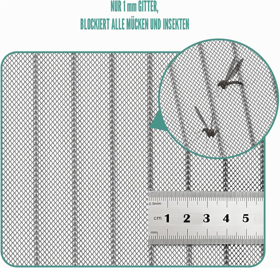 Fliegengitter Balkontür 145x210, JOY2SEE Fliegengitter tür Schwarz, Schutz für Ihre Familie 145x210c