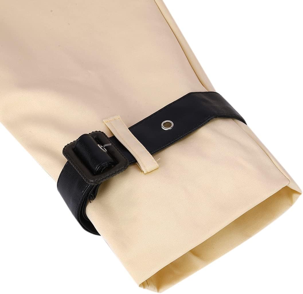 AOWOFS Herren Zweireihiger Trenchcoat mit Gürtel Revers Lang Mantel Business Jacke Frühling Übergang