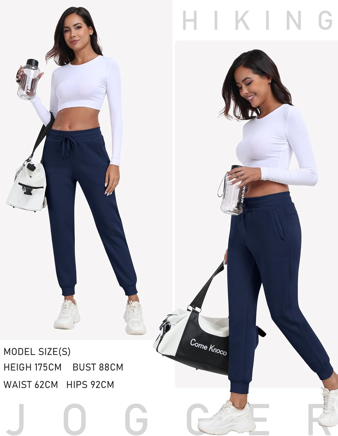 MoFiz Jogginghose Damen Thermohose Mikrofleece Sporthose Atmungsaktiv Waterproof Sweatpants mit Reis