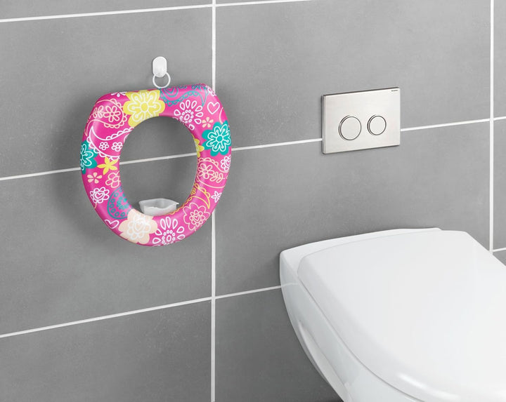 WENKO WC-Sitz Baby-Soft, Toilettenaufsatz für Kinder, gepolsterter und luftgefederter Ring zur Aufla