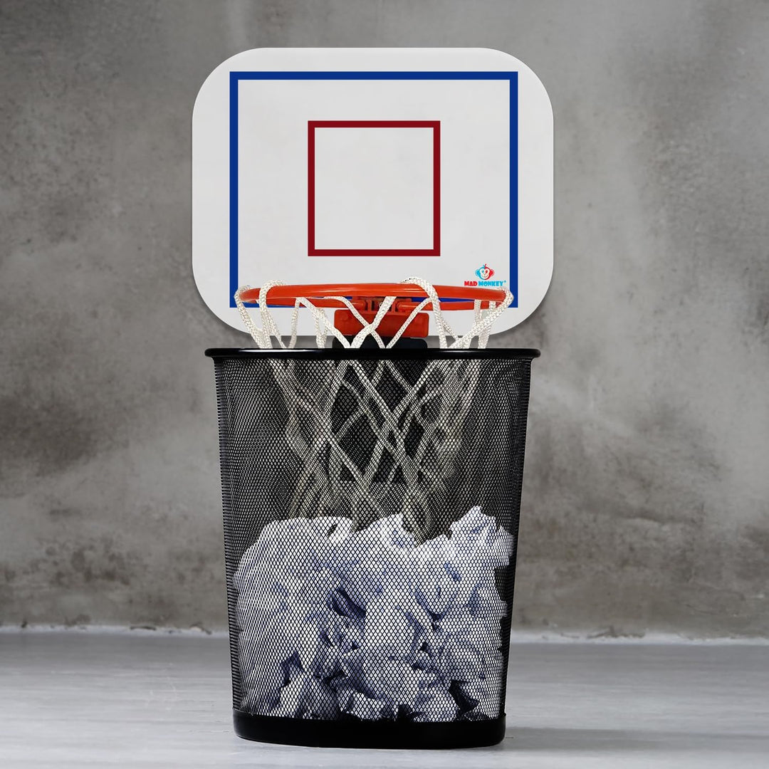 Mad Monkey Basketballkorb Mülleimer - Lustiger Papierkorb für Jugendzimmer oder Büro - Basketball Mü