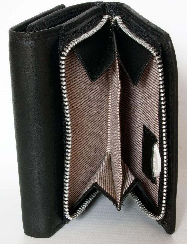 Schwarz Kompakte Brieftasche Picasso Aus Hochwertigem Nappaleder