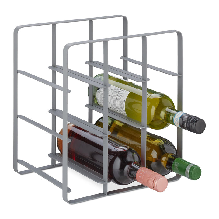 Relaxdays Weinregal, 9 Flaschen, Eisen pulverbeschichtet, Weinhalter stehend, Küche & Bar, HBT: 30 x