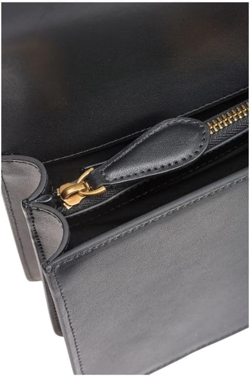 Pinko Damen Love One Classic Dc Kalb Se Tasche Z99q_schwarz-antique Gold, Z99q_schwarz-antique Gold