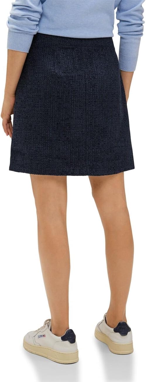 Street One Damen A-Shape_solid Bouclè Rock 36W Deep Blue (Blau), 36W Deep Blue (Blau)