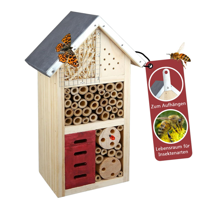 CULT at home Insektenhaus – Nistkasten für Nützlinge – Höhe 26 cm – Bienenhotel Schmetterlingshaus I