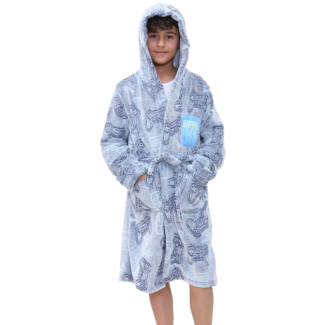 A2Z 4 Kids Mädchen Jungen Luxus Vlies Plüsch Stoff Mit Kapuze Robe Glühen In Der Dunkel Morgenmantel