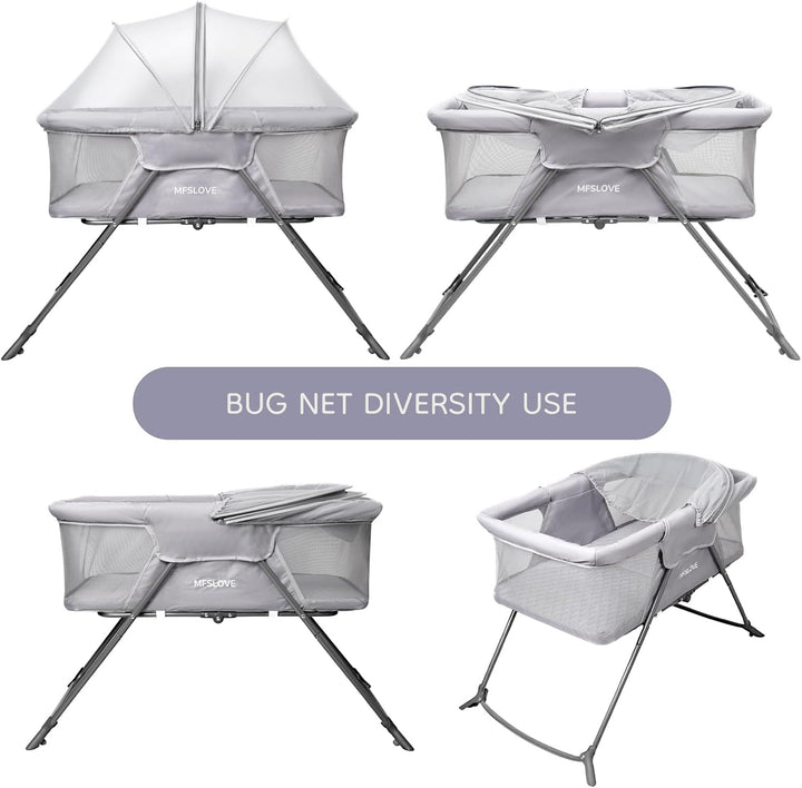 Faltbares Babybett mit Moskitonetz, Babybett, Reisebett, Geschenk für Baby und Neugeborene