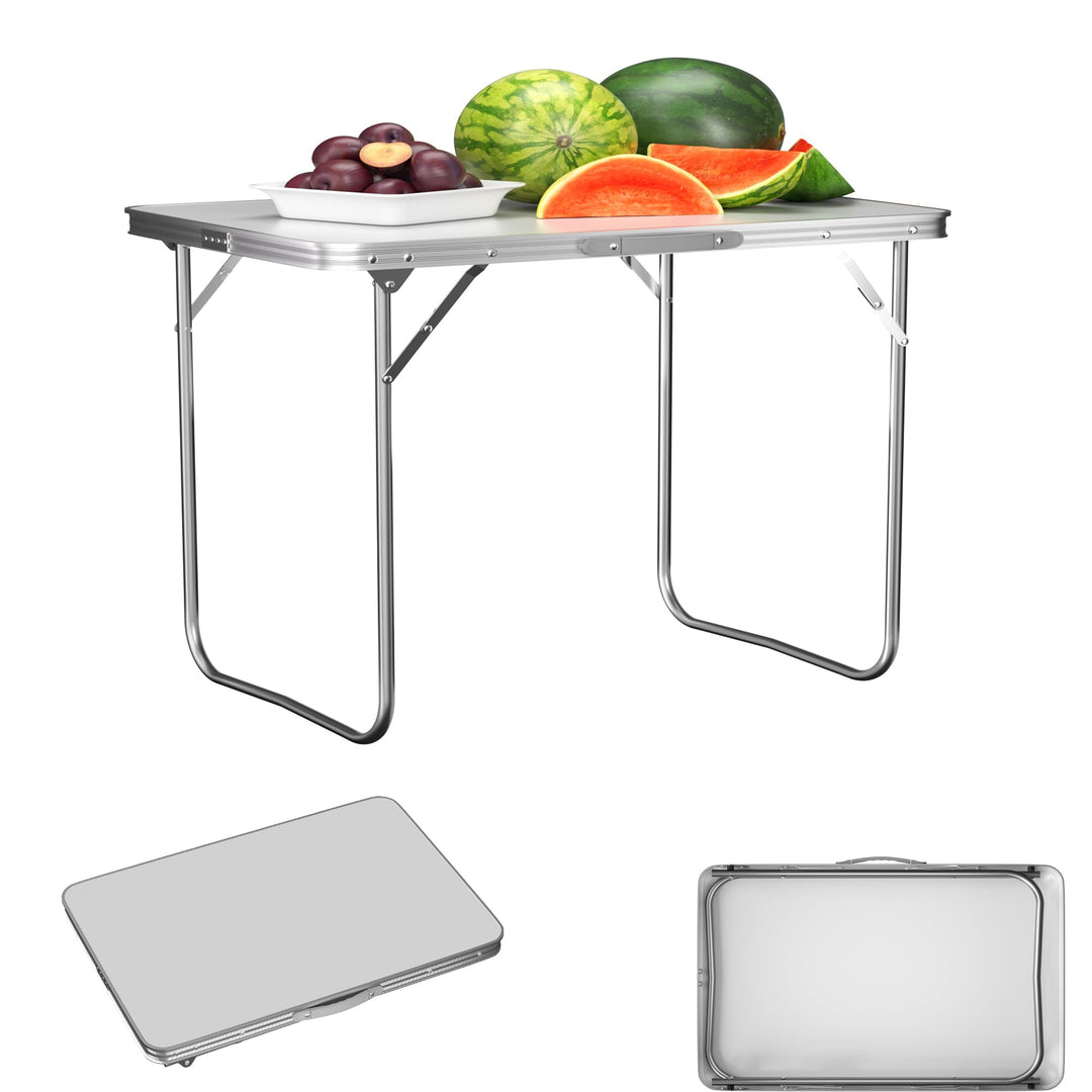 Alu klappbar mit Tragegriff, Garten Tisch, Klappbarer Campingtisch, 80CM, Leichter Aluminium-Klappti