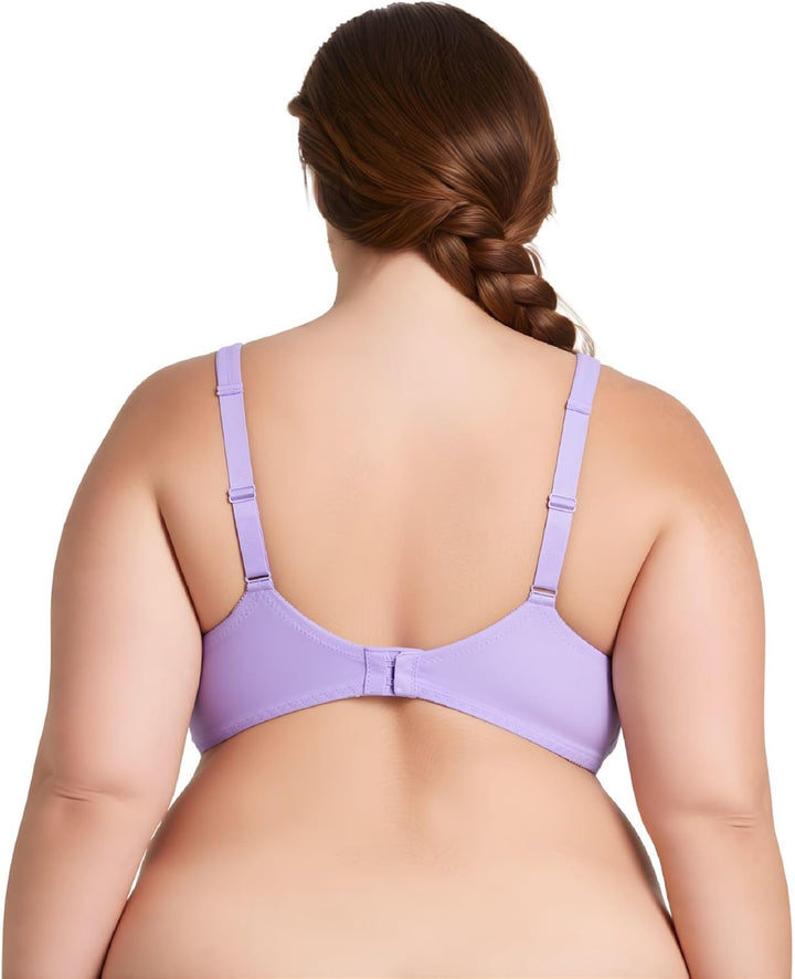 Curve Muse Damen Ungefüttert Bügel Spitze BH mit Gepolstert Schulter Gurte 75B Schwarz, Mauve(2er Pa