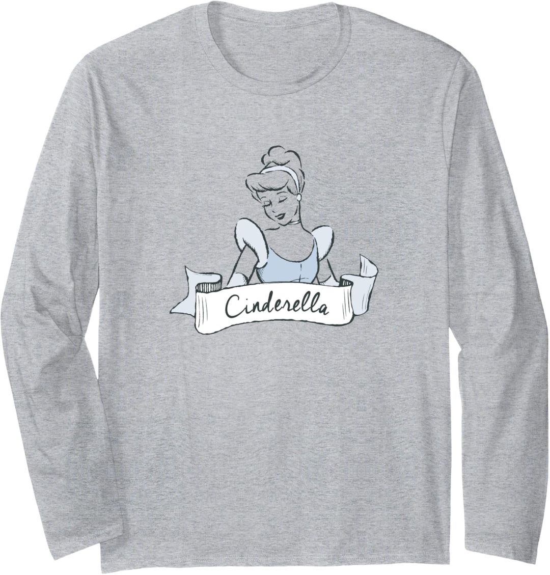 Disney Cinderella Sketch Portrait Langarmshirt