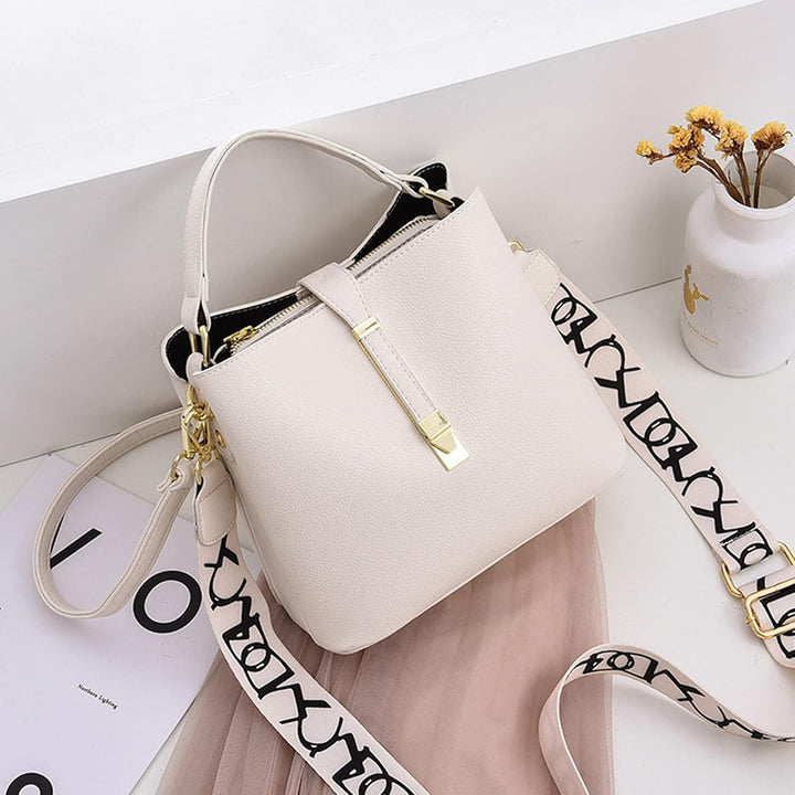 NICOLE & DORIS Leder Handtasche Damen Designer Frauen Umhängetasche mit Kartenfächer Shopper Klein T