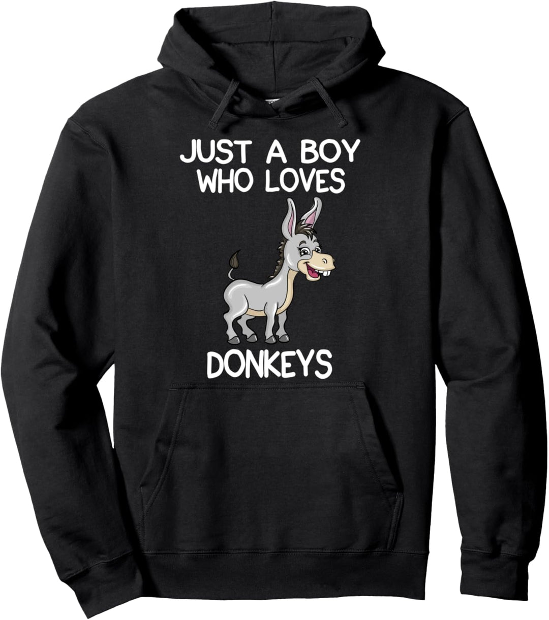 Just A Boy Who Loves Donkeys Lover Geschenk Bauer Esel Liebe Pullover Hoodie