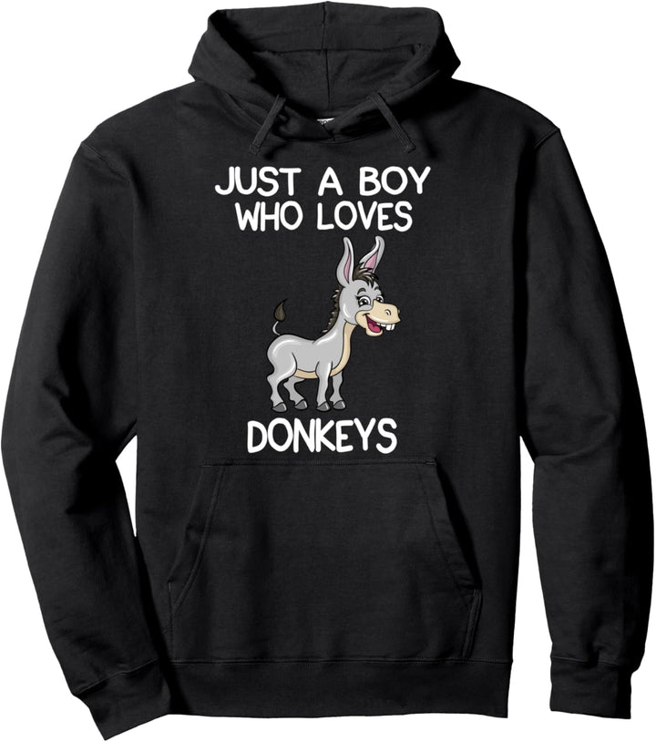Just A Boy Who Loves Donkeys Lover Geschenk Bauer Esel Liebe Pullover Hoodie