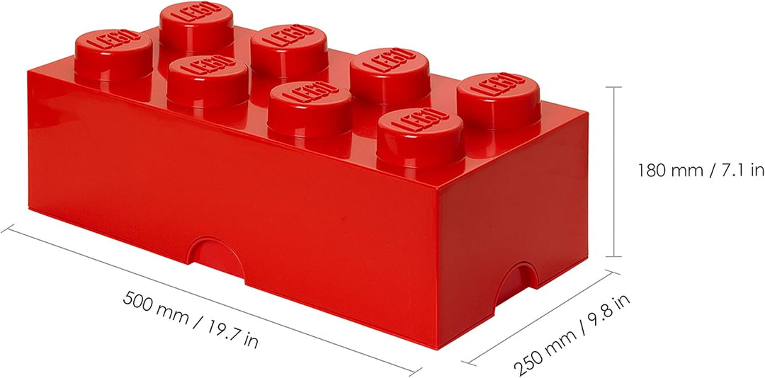LEGO Aufbewahrungsstein, 8 Noppen, Stapelbare Aufbewahrungsbox, 12 l, Rot