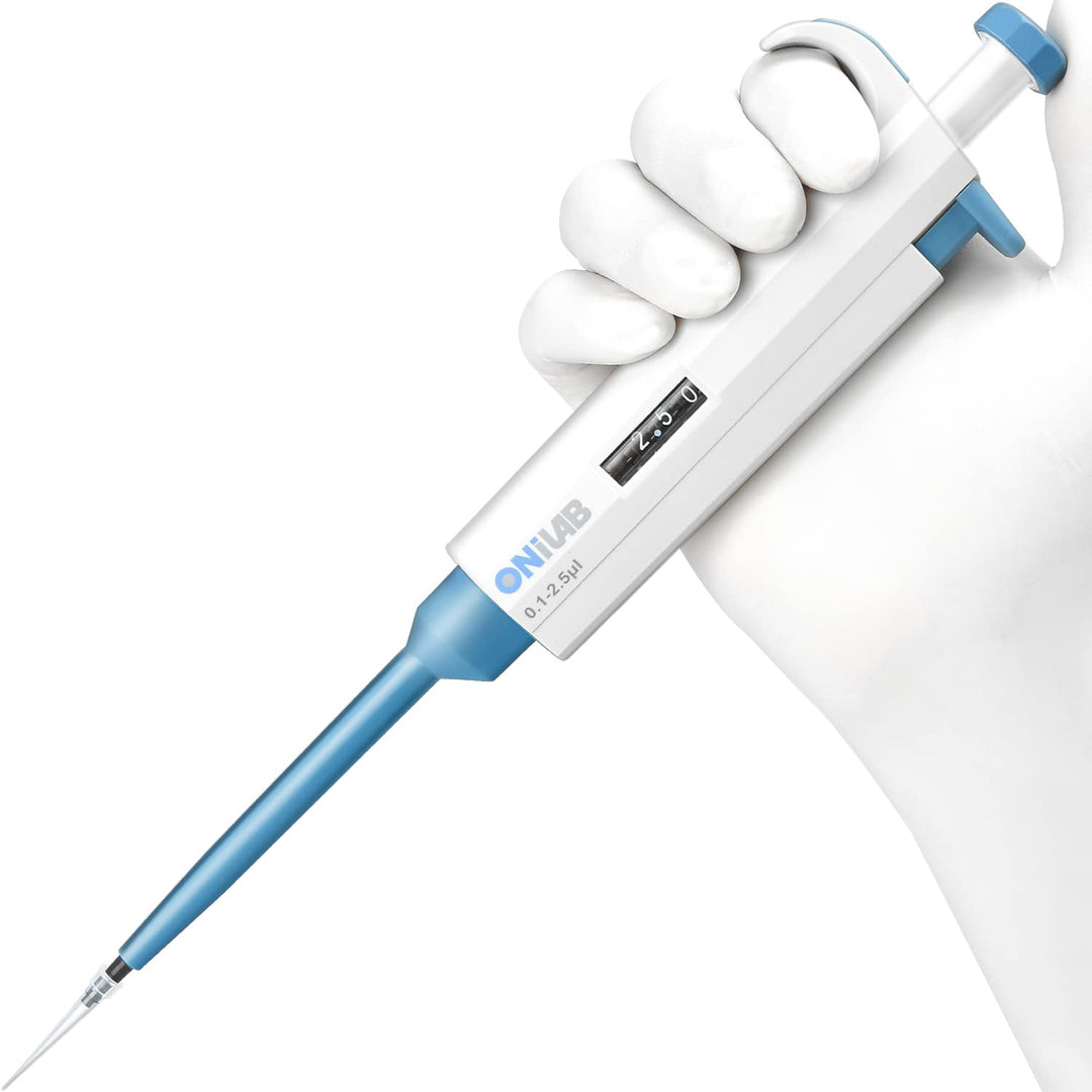 ONiLAB 0.1-2.5μl Labor Einkanal Pipette Scientific Labormikropipette Handbuch Einstellbares Volumen,
