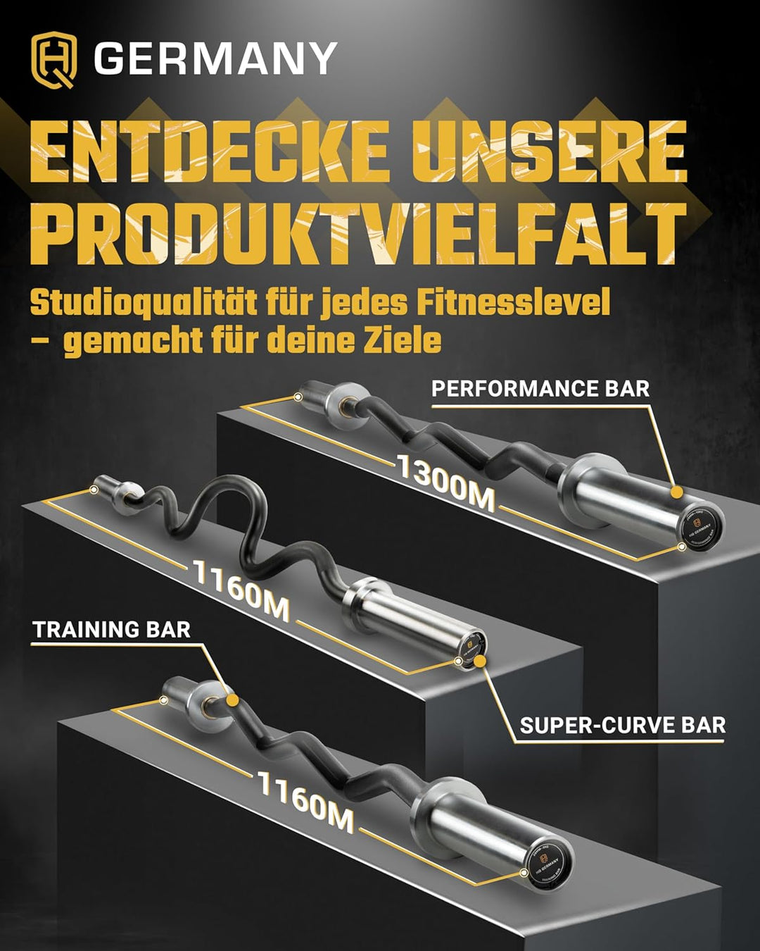 HQ Germany® Performance SZ Stange 50mm | 130cm, 10kg Stange (ohne