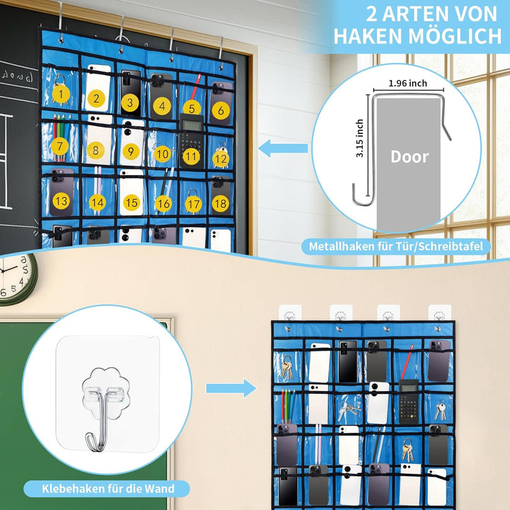 30 klare Taschen Aufbewahrungstasche Für Klassenzimmer,Handygarage Schule,Handy Aufbewahrungsbox,Han