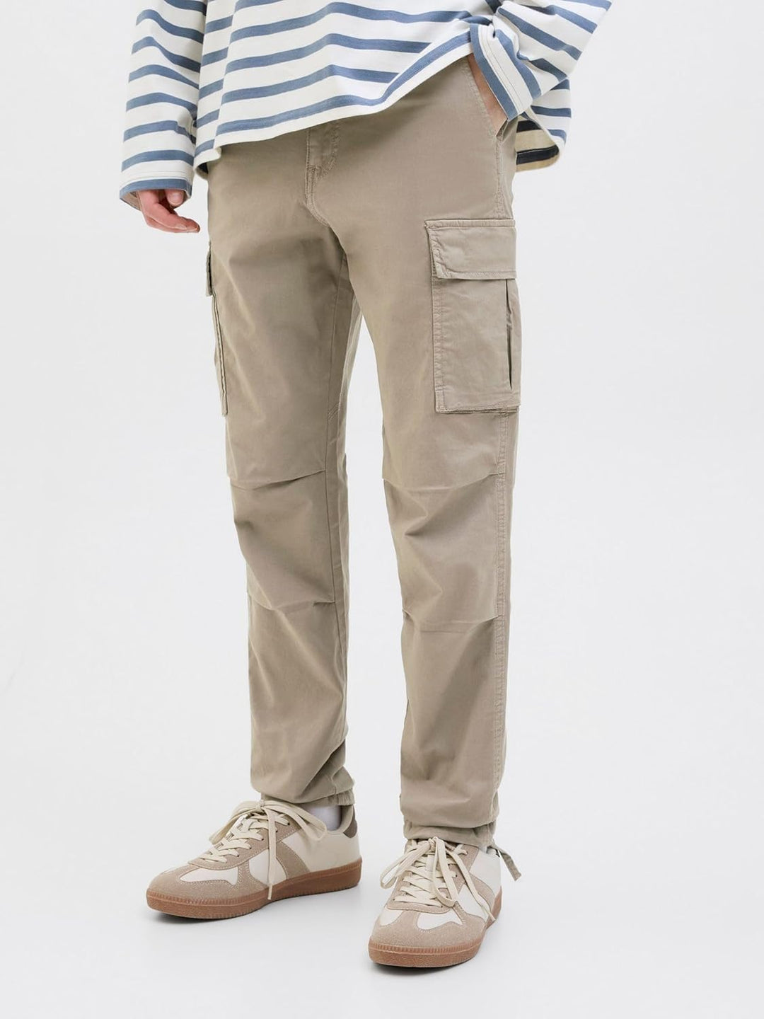 JACK & JONES Male Cargo-Hose Carrot fit Cargo-Hose 33W / 34L Dune/Detail:solid, 33W / 34L Dune/Detai
