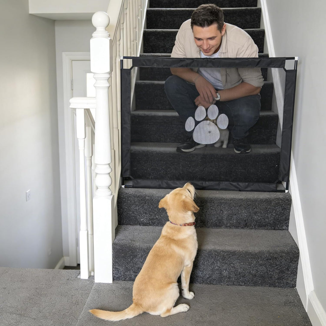 SUQ Hunde Treppenschutzgitter mit Eisenrohren, 100 * 80 CM Hundegitter Sicherheit Selbstmontage Türg