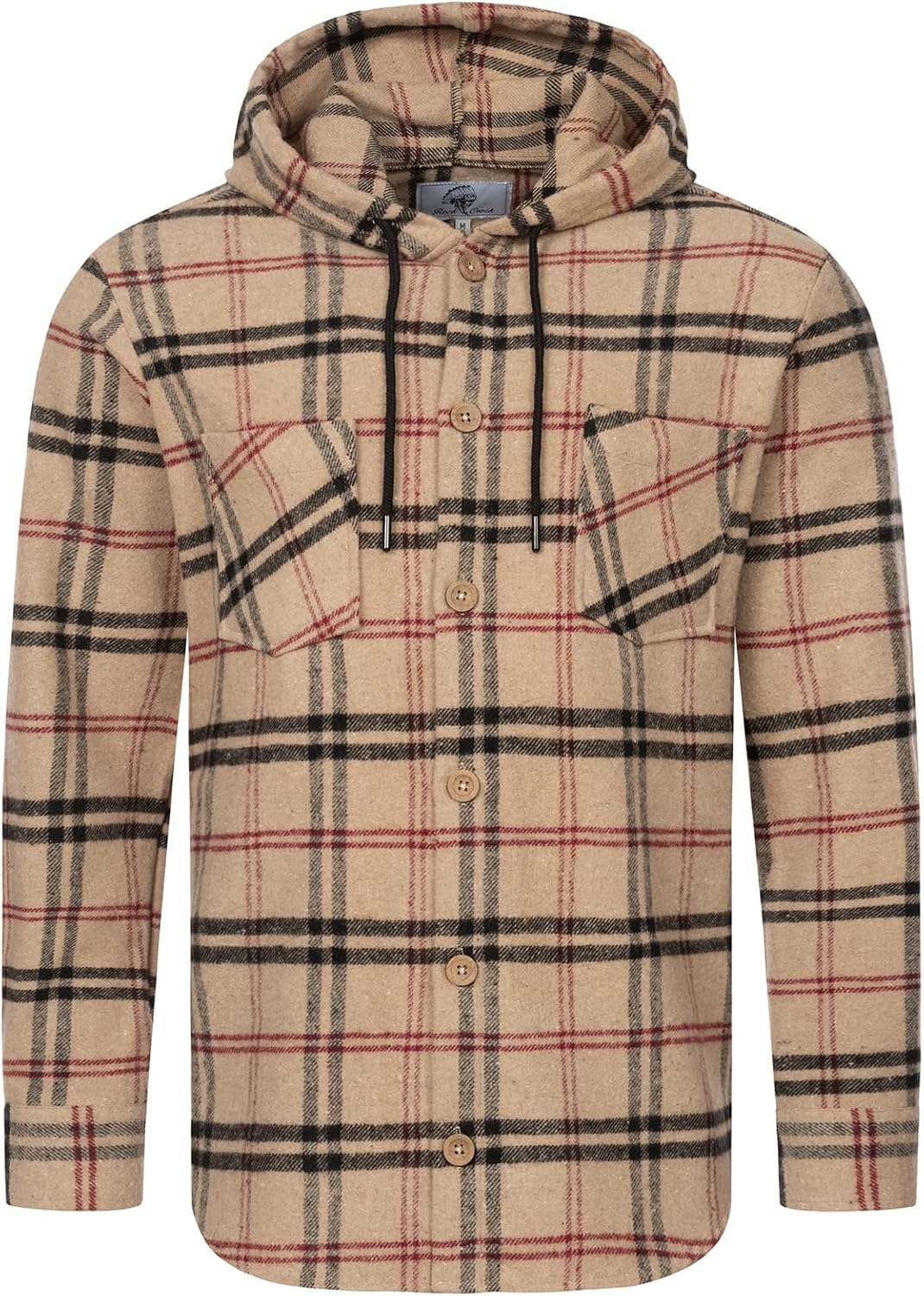 Rock Creek Herren Hemd Kariert Kapuzenhemd M65 S Beige - H334, S Beige - H334