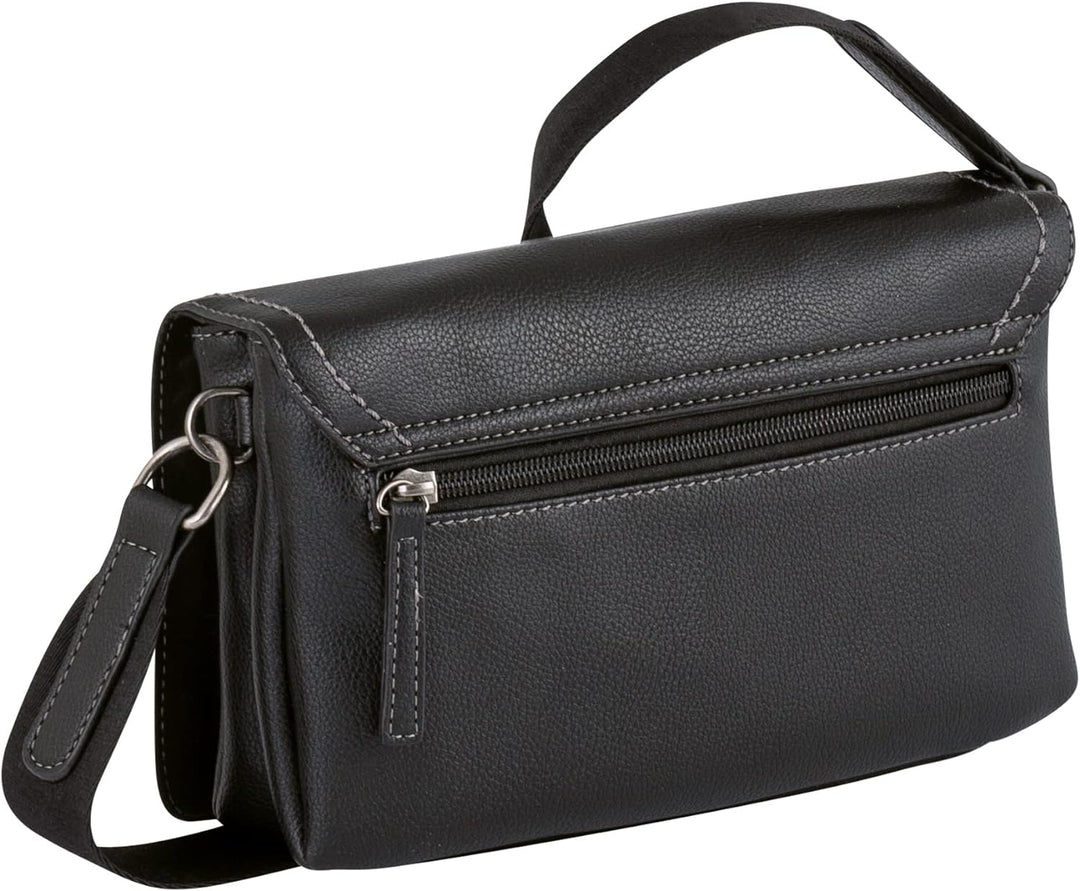 TOM TAILOR Damen Denim Bags Suzan Umhängetasche Umschlagtasche Mittelgross Beige Schwarz, Schwarz