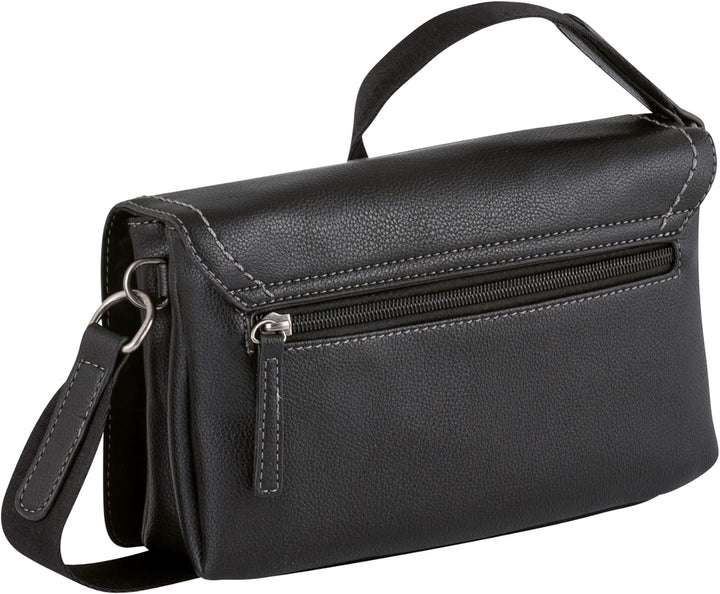 TOM TAILOR Damen Denim Bags Suzan Umhängetasche Umschlagtasche Mittelgross Beige Schwarz, Schwarz