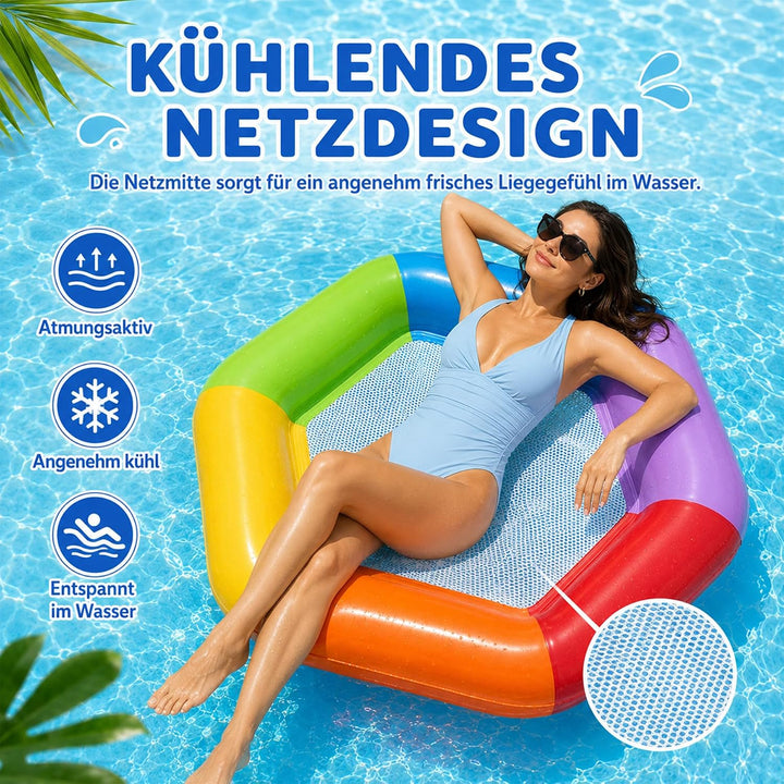 Aufblasbares Schwimmbett,Luftmatratze Pool Erwachsene,Pool zubehör | Aufblasbare Wasserhängematte,Sc