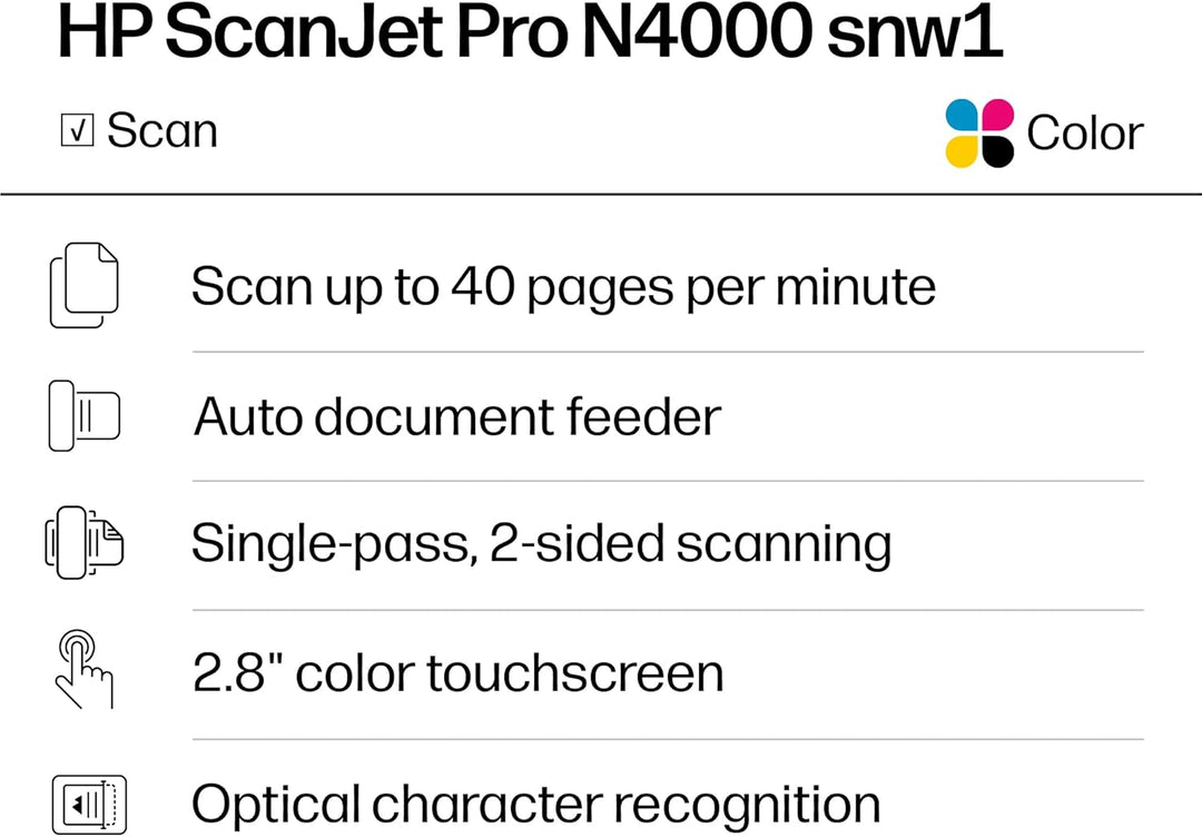 HP ScanJet Pro N4000 snw1 6FW08A#B19