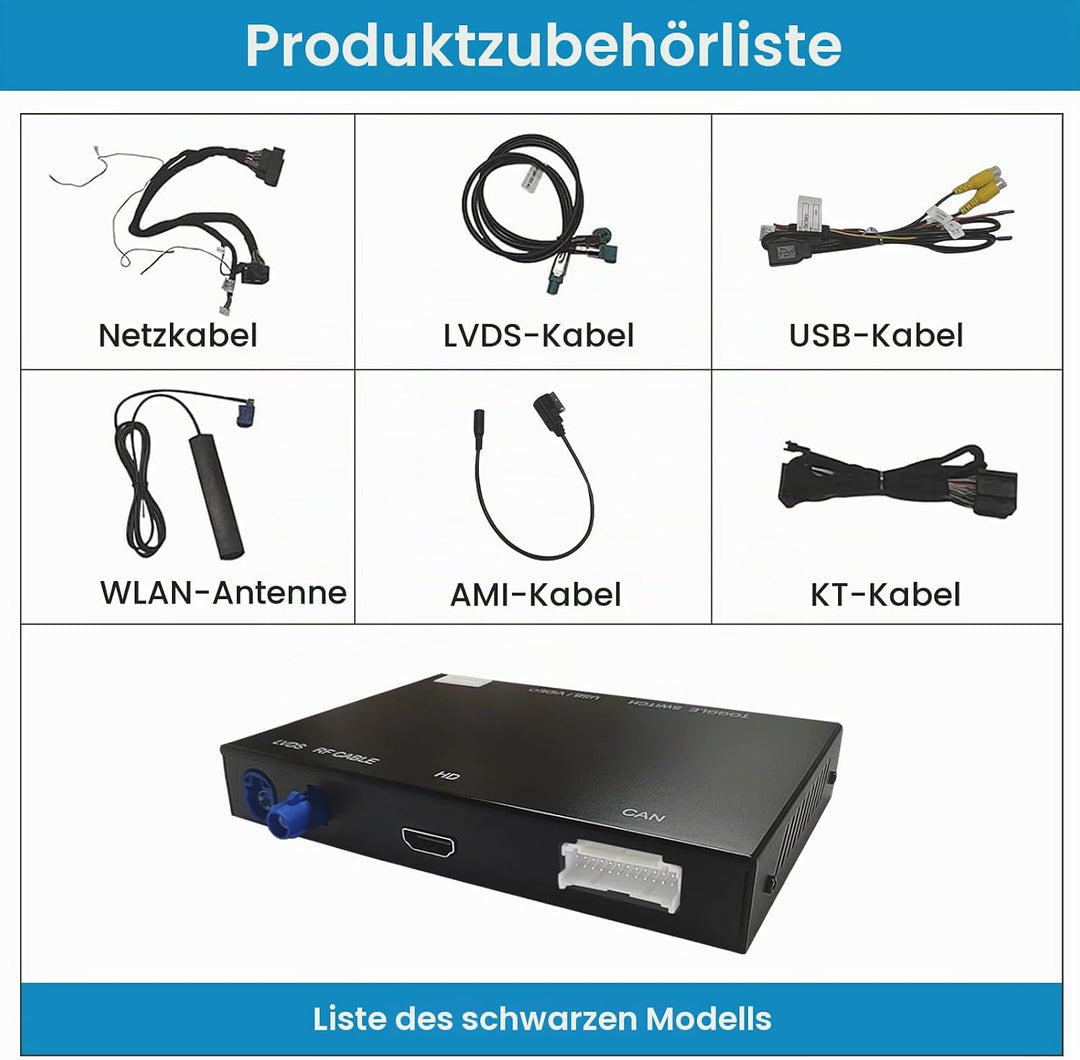 Ninetom Wireless CarPlay &amp; Android Auto Retrofit Kit Decoder für 2013–2018 Audi A3/S3, unterstützt M