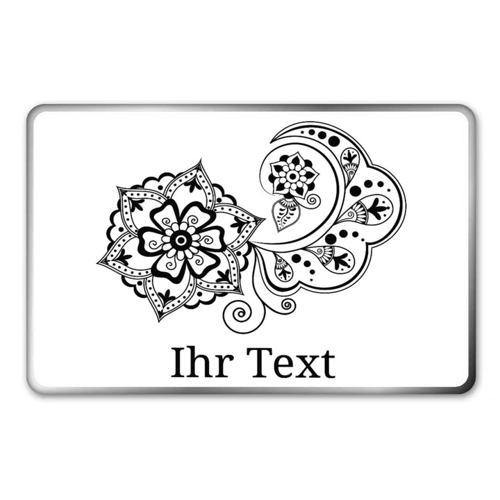 gravur-farbik.de – personalisierbare eckige Dose mit Name oder Wunschtext – Zentangle Blume Motiv –