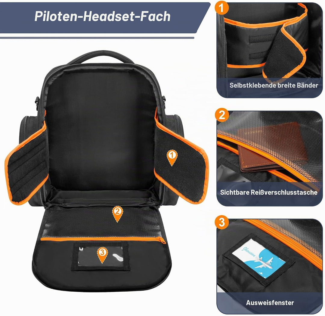 Damero Pilotenkoffer für Kopfhörer, Kopfhörer Tasche für Flieger, Grossraum-kopfhörer Case für Pilot