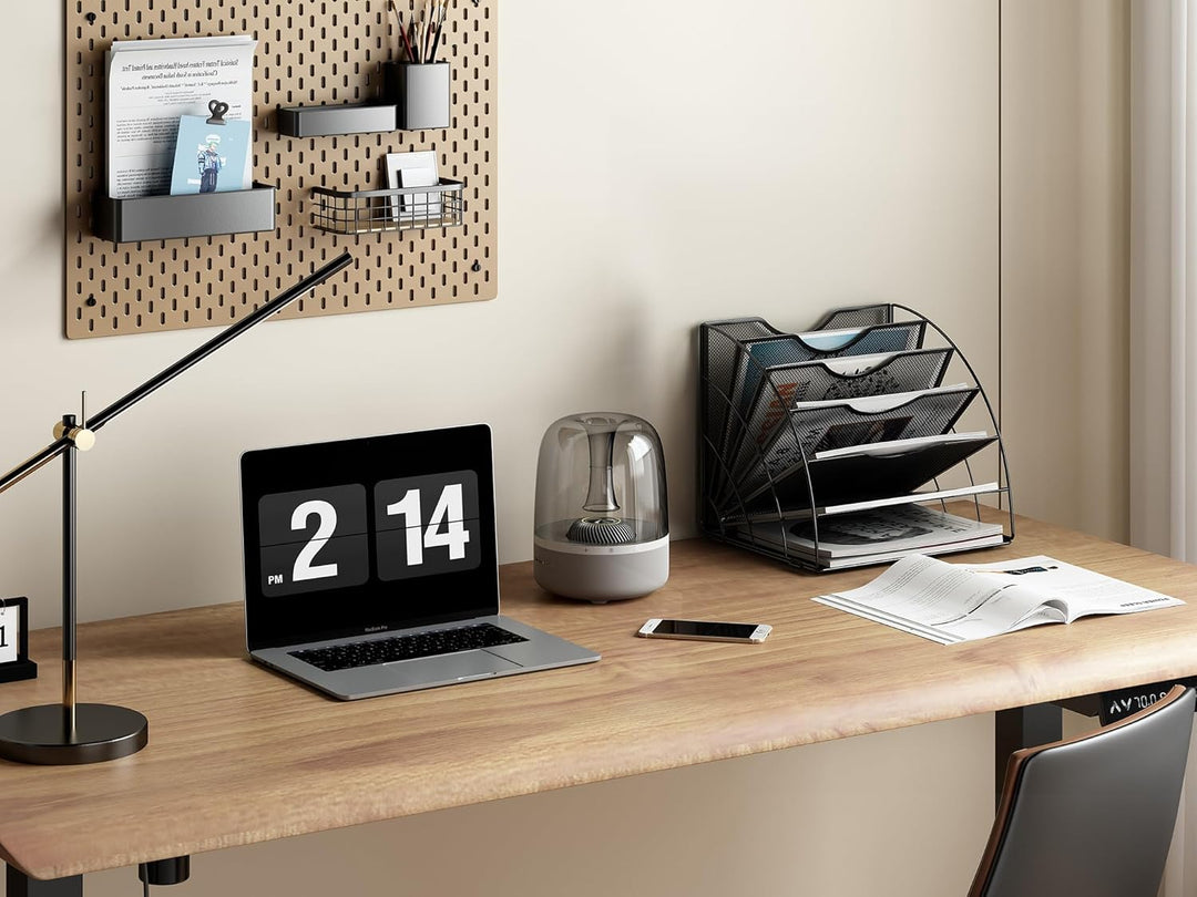 EasyPAG 6 Fächer Fächerförmig A4 Metall Büro Schreibtisch Organizer Dokumentenhalter Aktenablage Zei