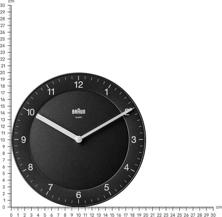 Braun Klassische analoge Wanduhr mit ruhigem Quarzuhrwerk, leicht lesbarem Zifferblatt mit 20 cm Dur