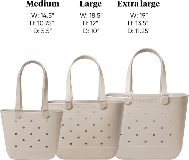 Simple Modern Strandtasche aus Gummi | Grosse Wasserdichte Tragetasche mit Reissverschlusstasche für