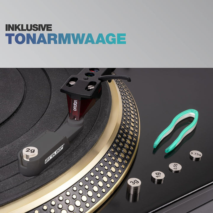 Reloop Turntable Cartridge Mount & Gauge Set - All-in-One Set zum Einstellen, Justieren und Reinigen