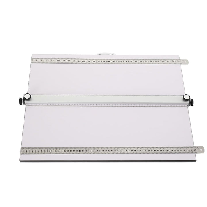 A2 Zeichenbrett, 60x45cm Professionelles Zeichenplatte mit Paralleler Bewegungsstange und 2 Druck St