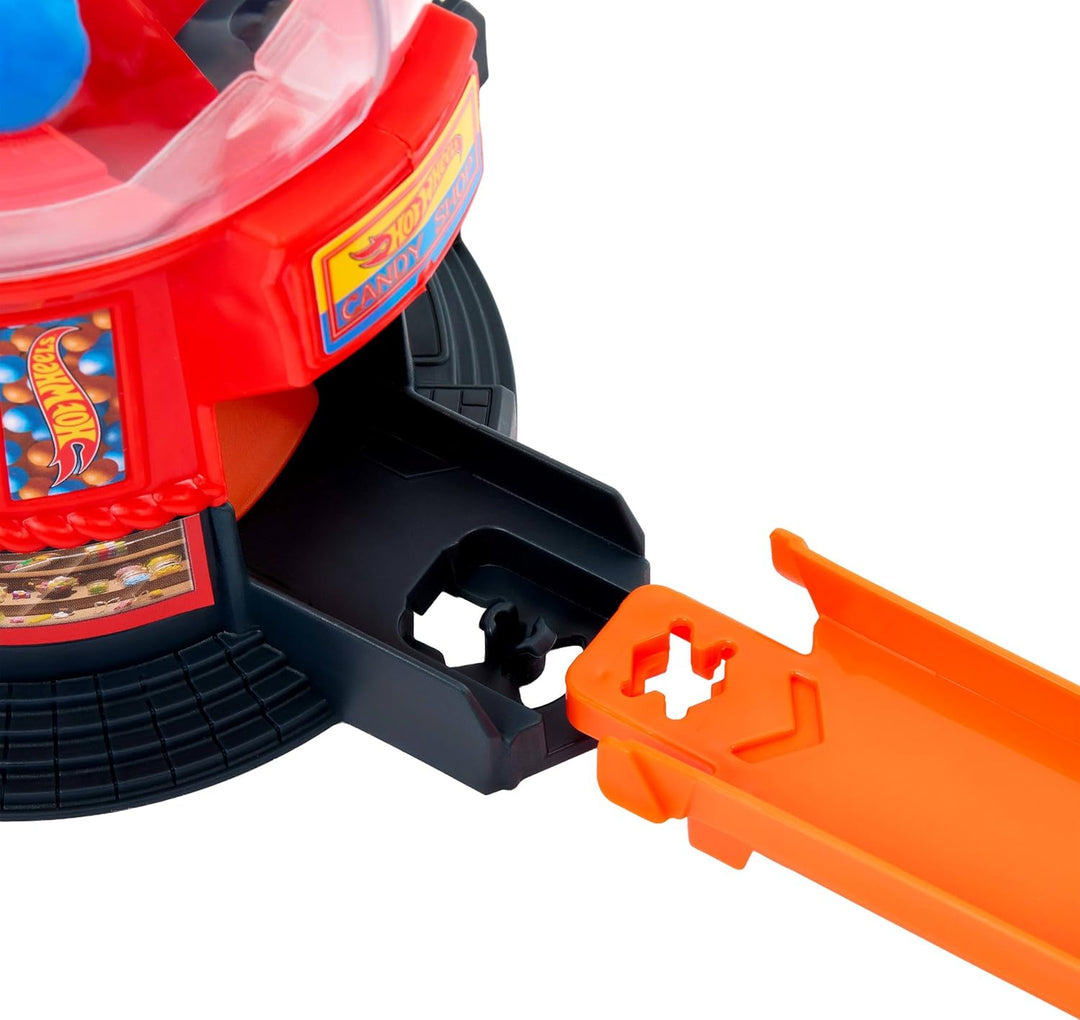 Hot Wheels Spielzeugauto Trackset, Kaugummiautomat-Spielset im Massstab 1:64 mit Die-Cast-Auto in Do