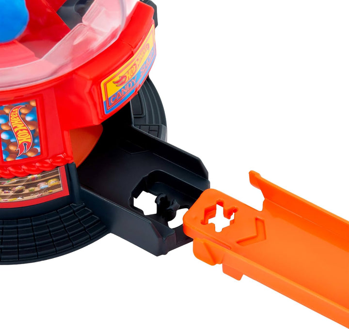 Hot Wheels Spielzeugauto Trackset, Kaugummiautomat-Spielset im Massstab 1:64 mit Die-Cast-Auto in Do