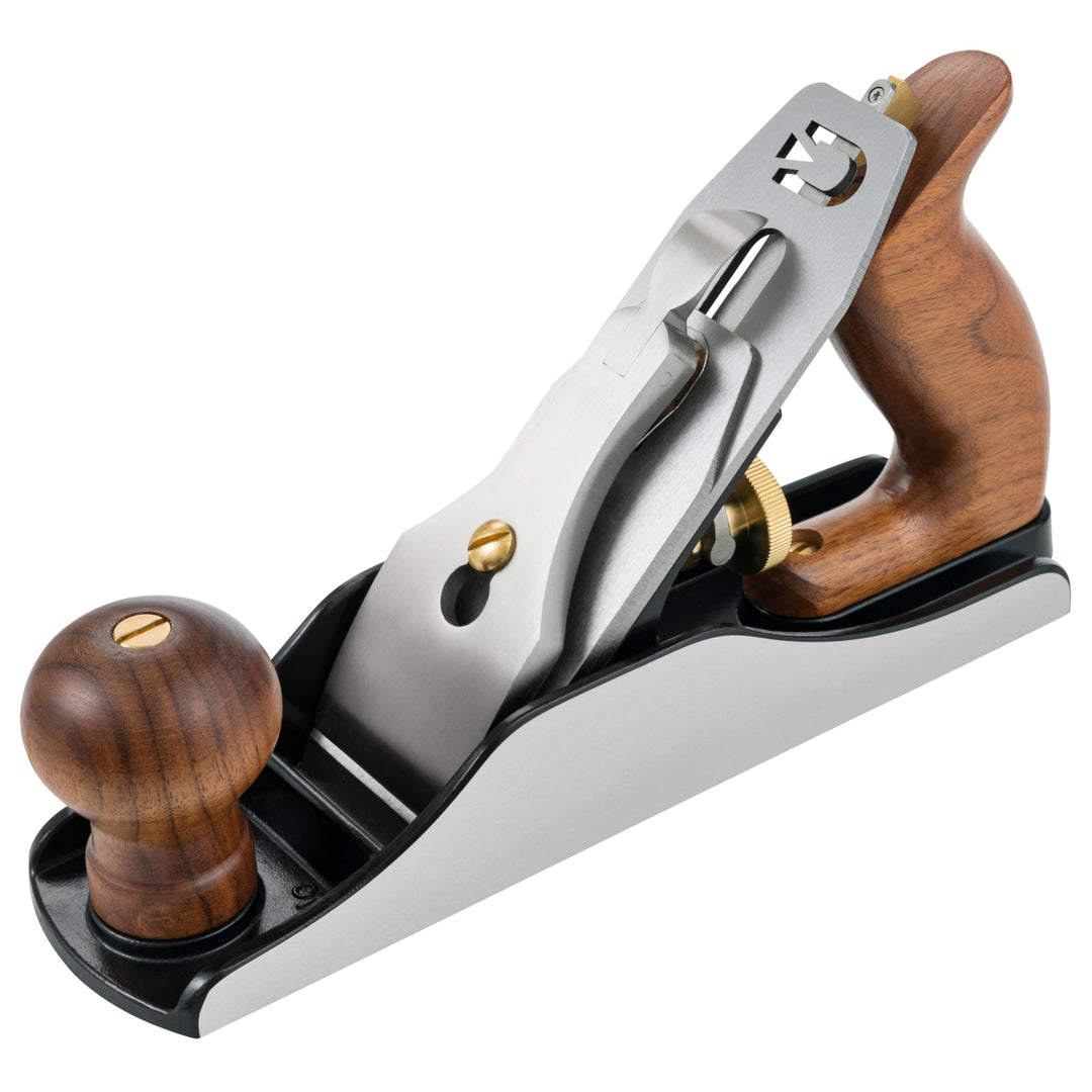 DICTUM® Hobel Nr. 4 | SK4 Eisen Schlichthobel | Holzhobel Handhobel mit 45°-Schnittwinkel | 50 mm Kl