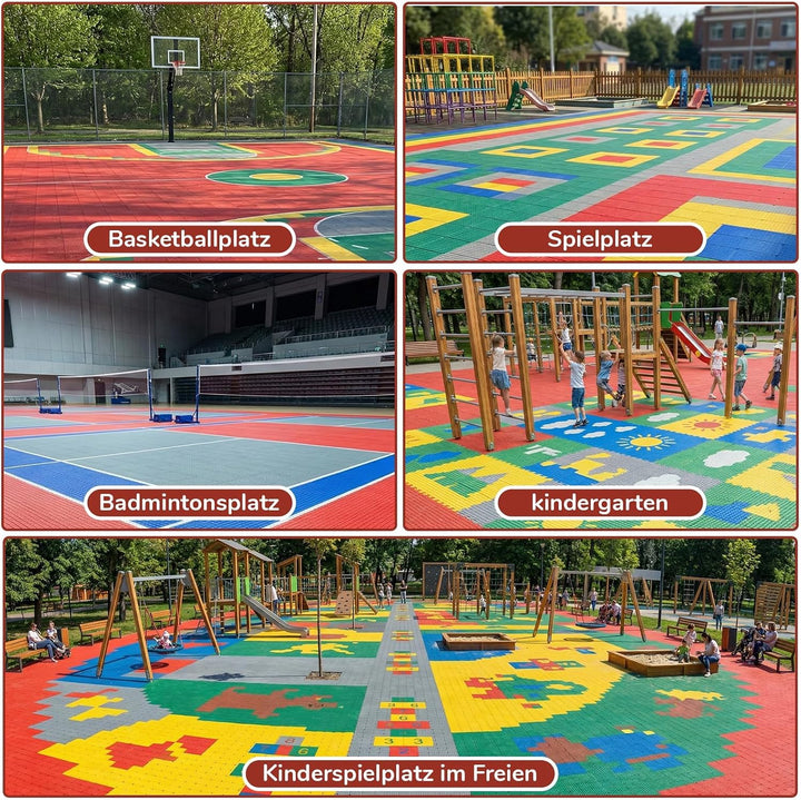 jxgzyy 24 STK Bodenschutzmatte Puzzlematte Set Sportmatte Gymnastikmatte | Fitnessmatte Gummimatte F