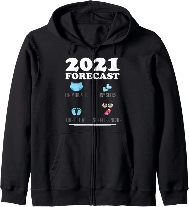 2021 Prognose New Dad Mom Baby Ankündigung Kapuzenjacke