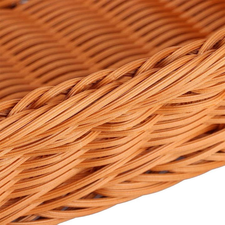 Tissting Rechteckige Rattan Gewebter Brotkorb Lebensmittel Brot Obst Aufbewahrungskorb Tischplatte E