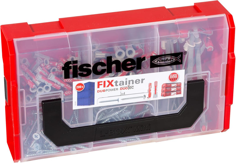 fischer 541106 FIXtainer - Die Power- und Schlauer-Box, Dübelset DUOPOWER und DUOTEC, Universaldübel