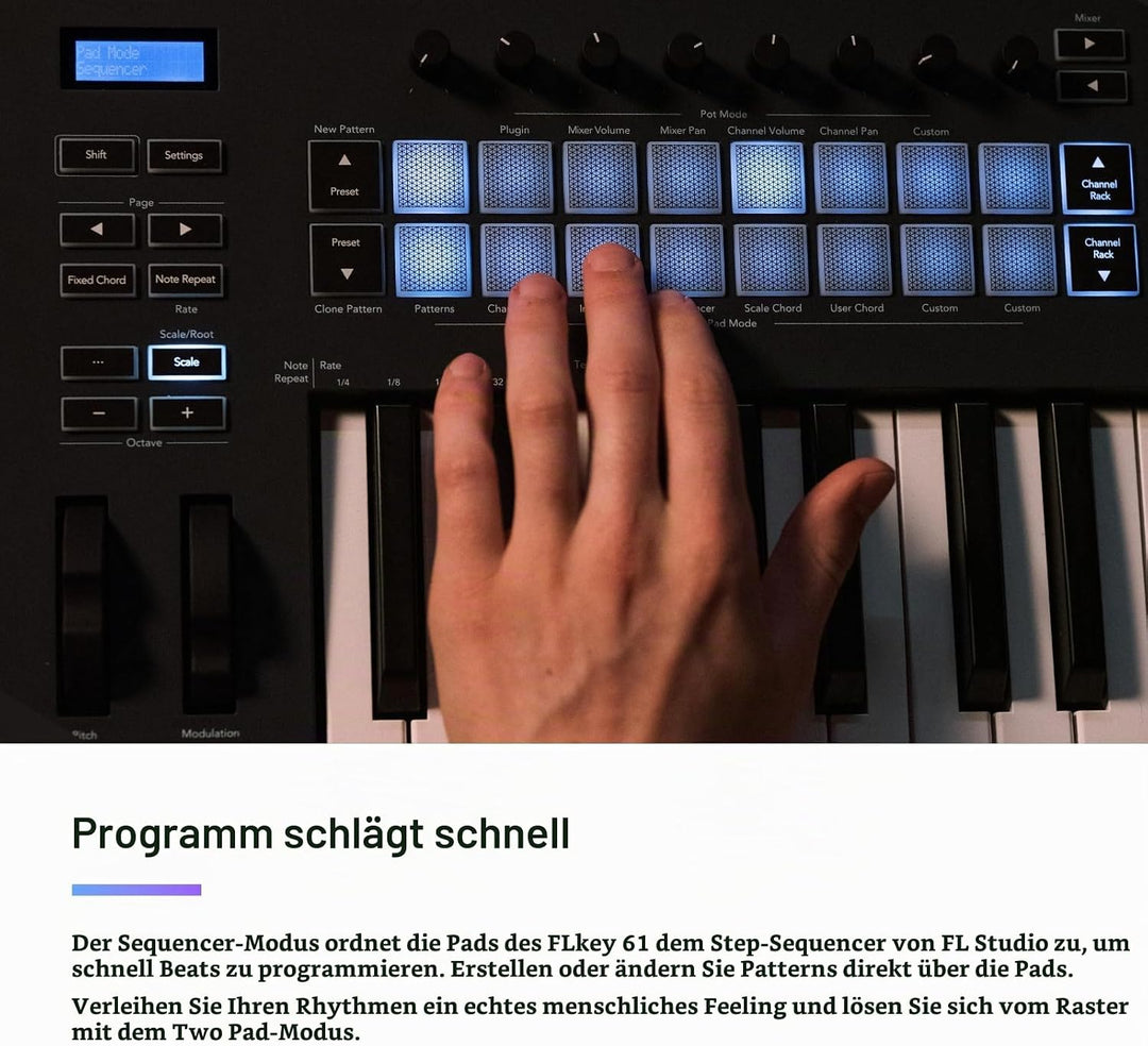 Novation FLkey 61 MIDI-Controller-Keyboard — Nahtlose Integration in FL Studio, mit Akkord- und Skal